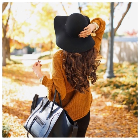 Infinity Raine Accessories - Black Boho Bow Detail Floppy Hat